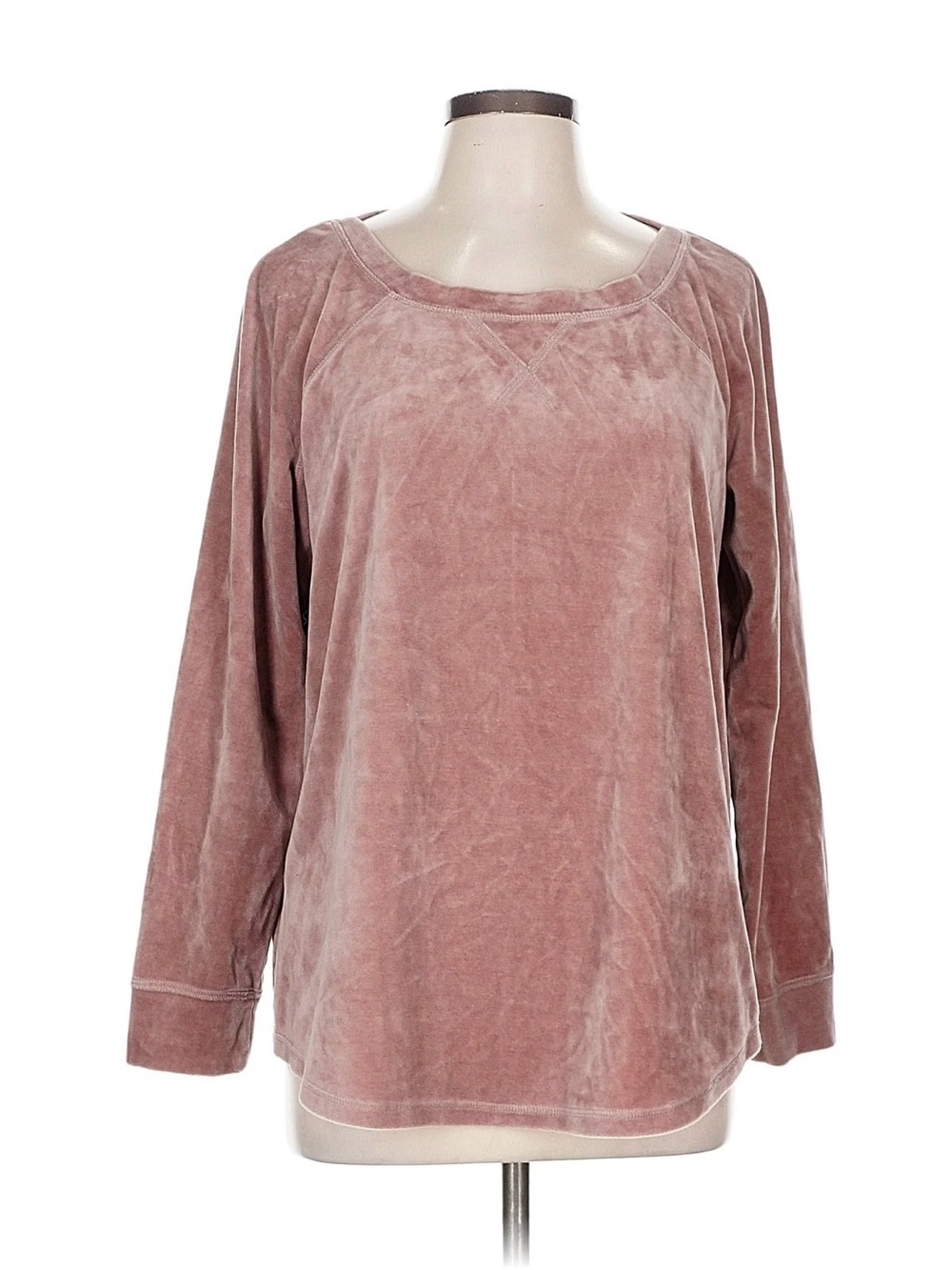 sundays Plush Scoop-Neck Velvet Pullover in Dusty Mauve